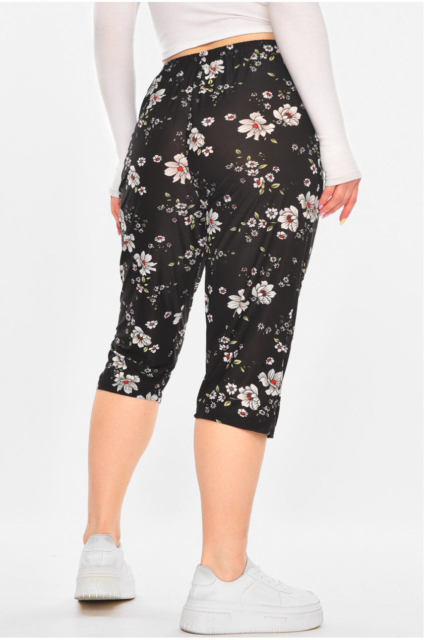 Бриджі жіночі чорного кольору із принтом А705-1 211491