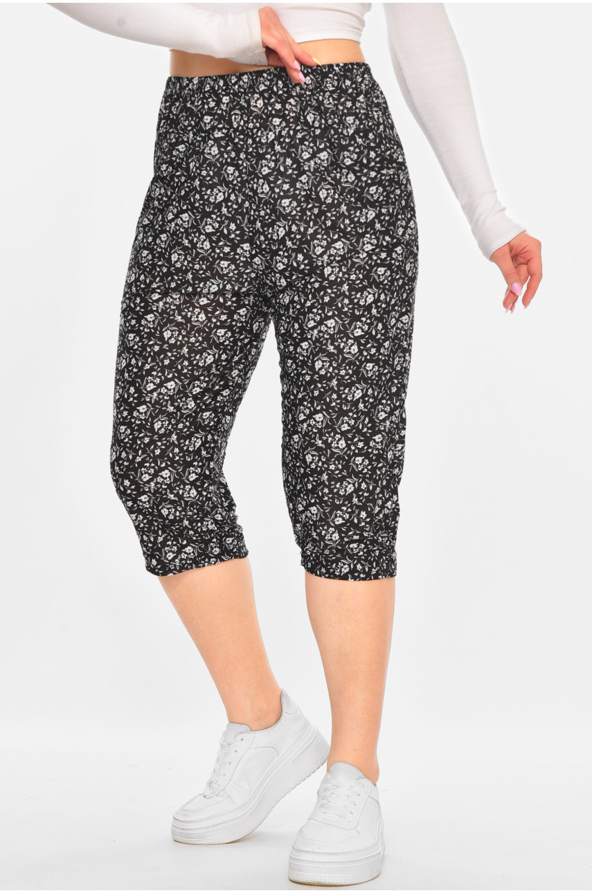 Бриджі жіночі чорного кольору із принтом А705-1 211492