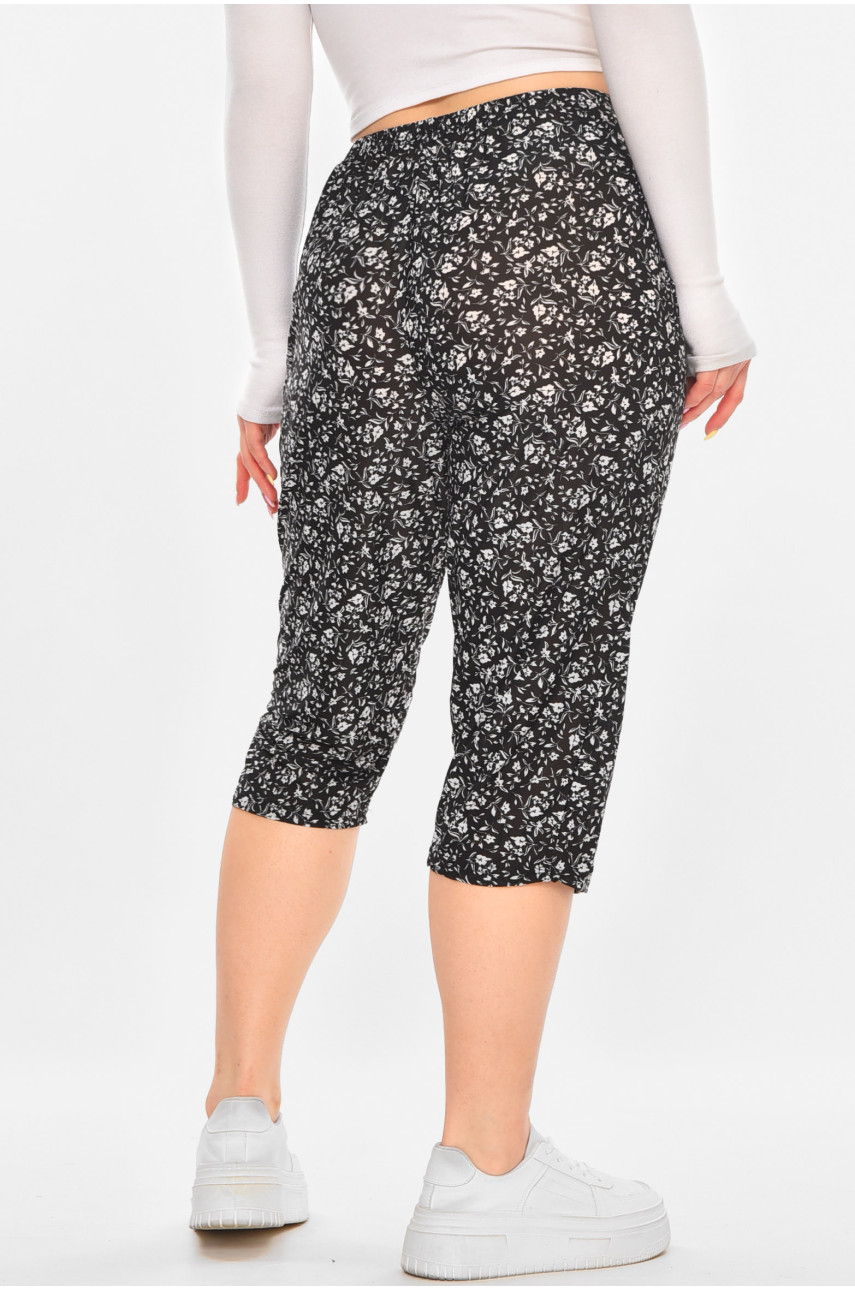 Бриджі жіночі чорного кольору із принтом А705-1 211492