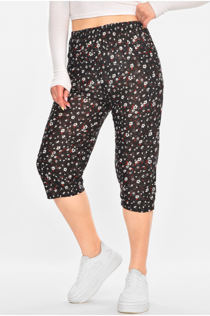 Бриджі жіночі чорного кольору із принтом А705-1 211493