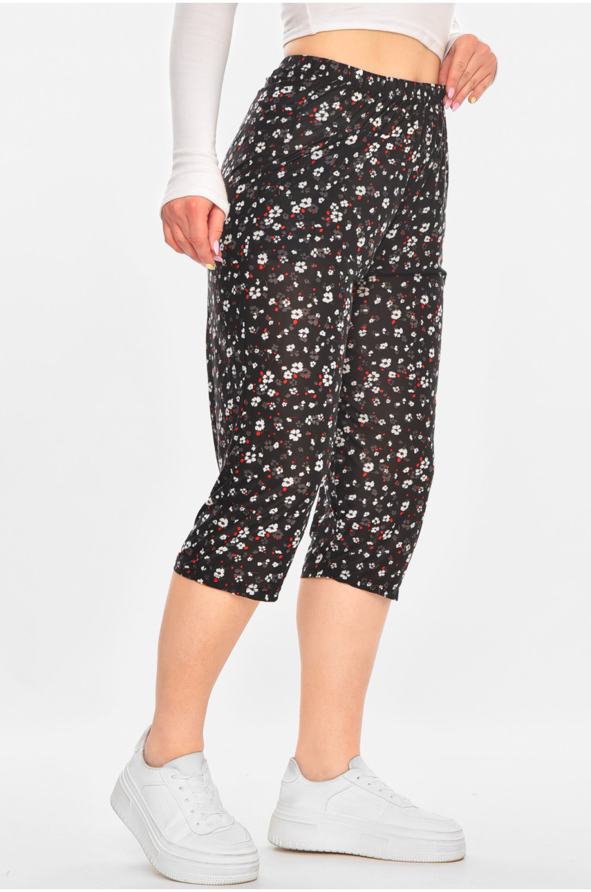 Бриджі жіночі чорного кольору із принтом А705-1 211493