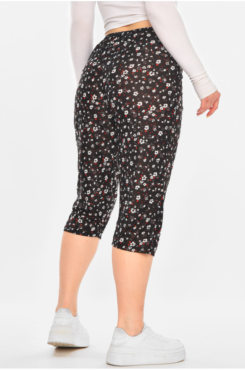 Бриджі жіночі чорного кольору із принтом А705-1 211493