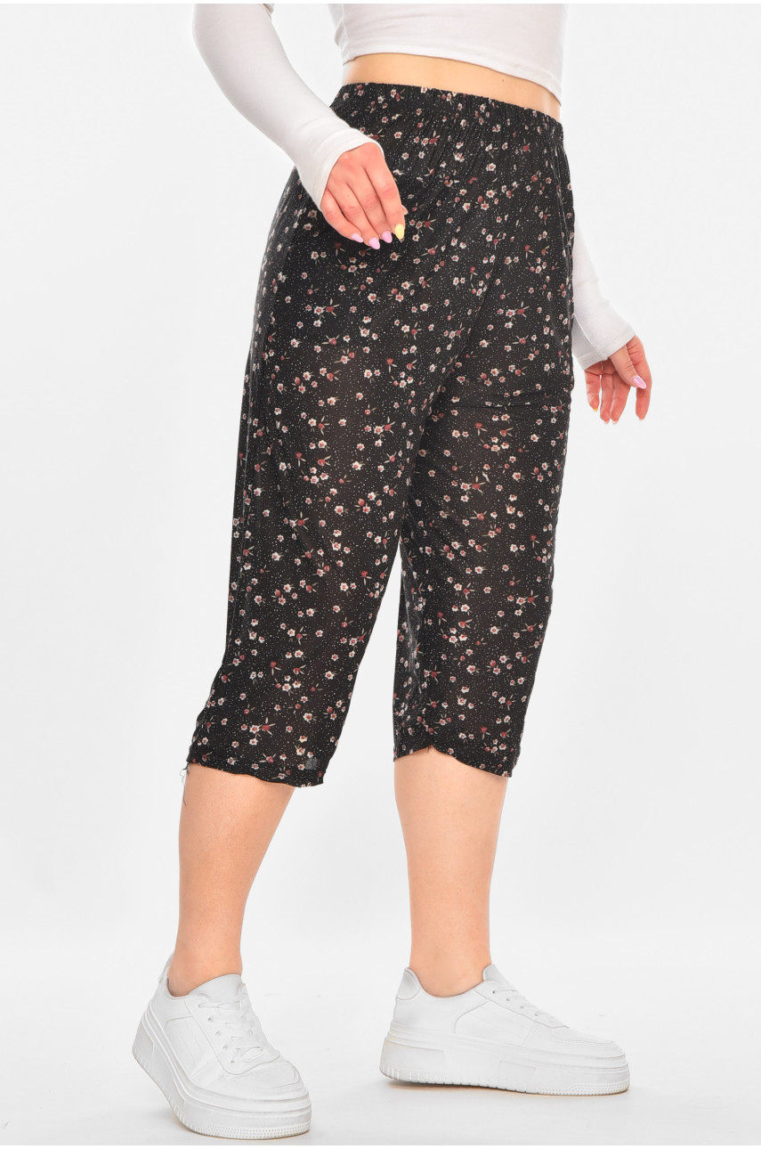 Бриджі жіночі чорного кольору із принтом А705-1 211494