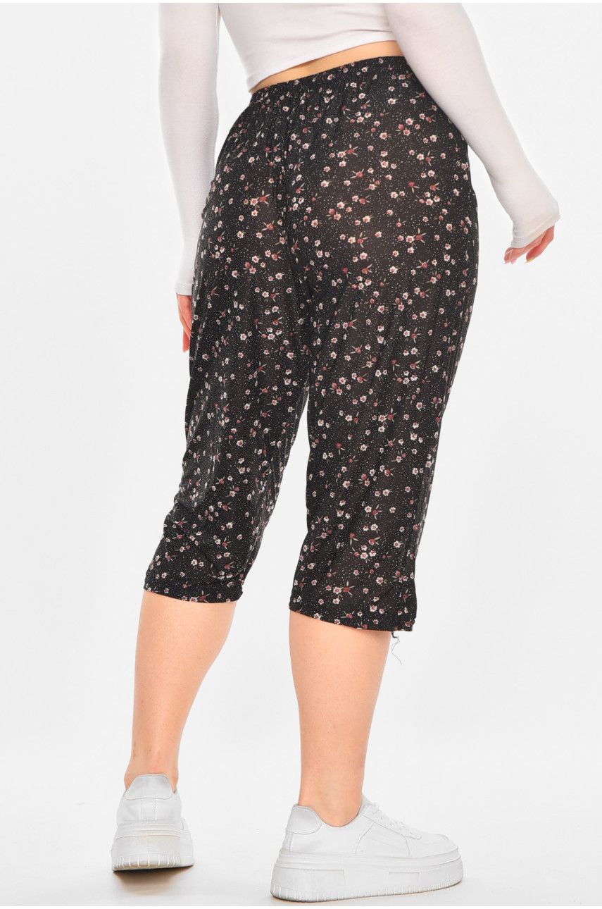 Бриджі жіночі чорного кольору із принтом А705-1 211494