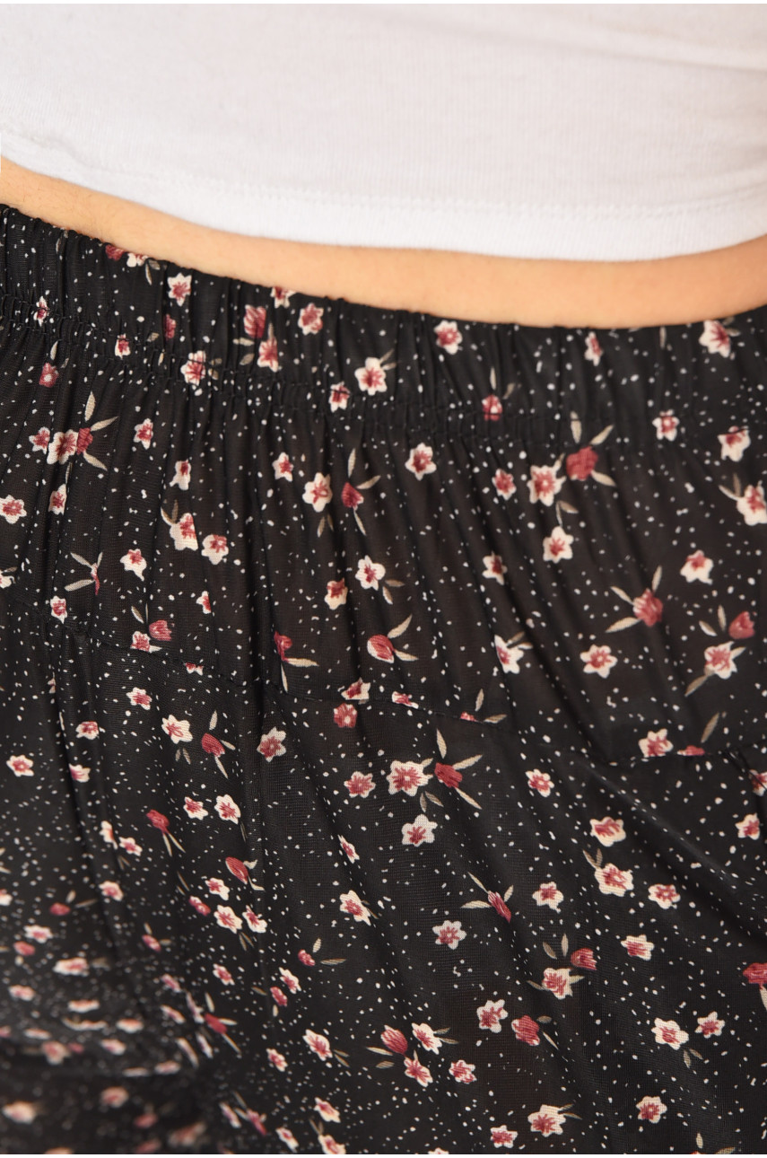 Бриджі жіночі чорного кольору із принтом А705-1 211494