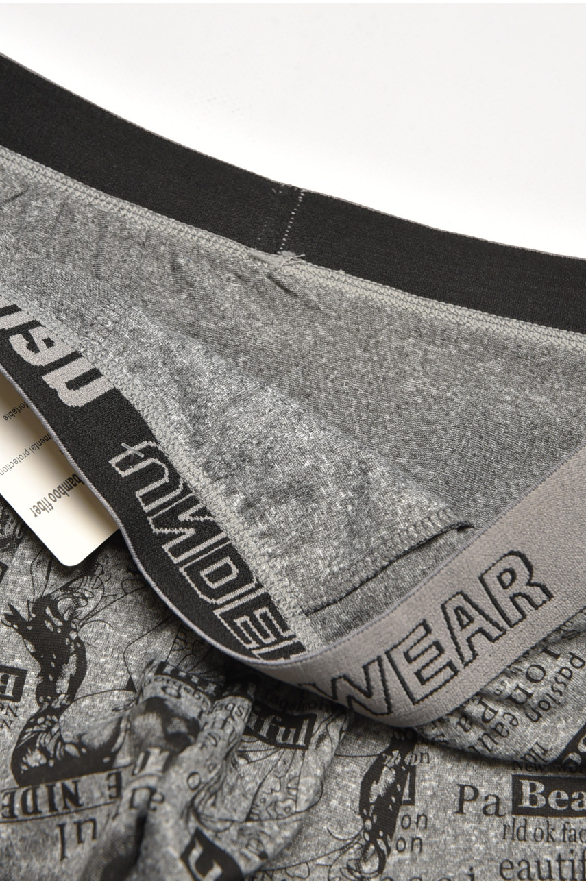 Боксеры мужские серого цвета с принтом B3224 211640