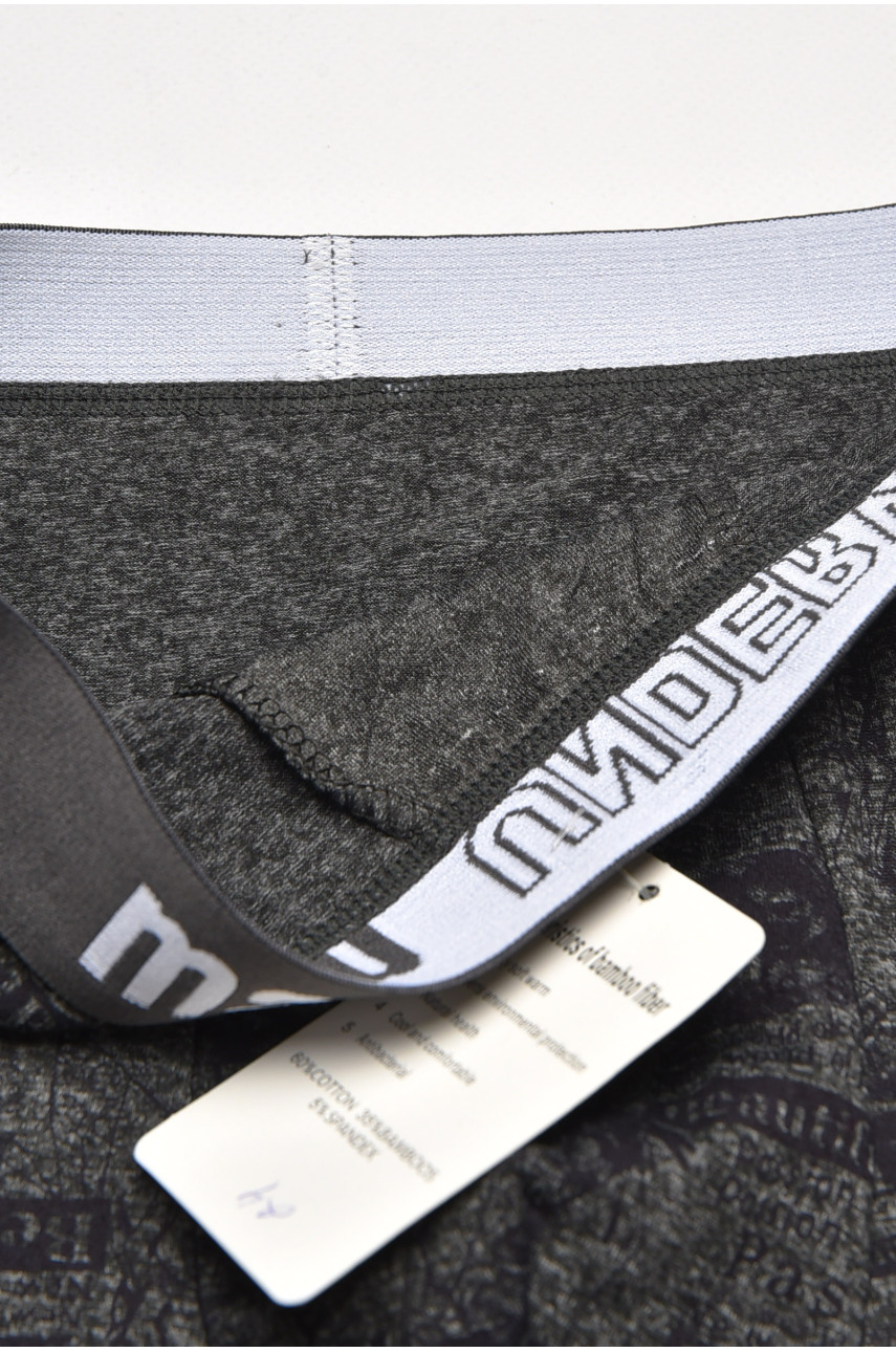 Боксеры мужские тёмно-серого цвета с принтом B3224 211642