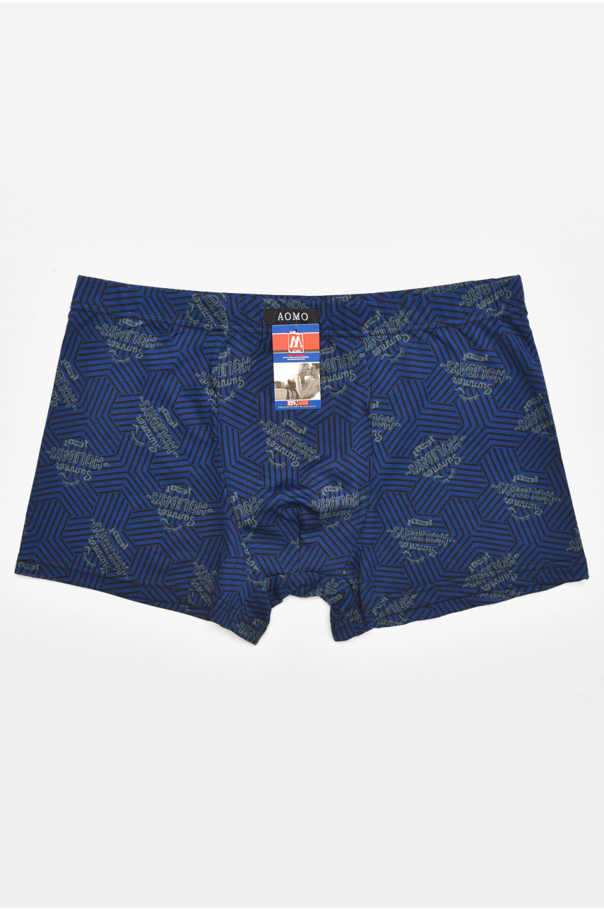 Боксери чоловічі темно-синього кольору з принтом 211648