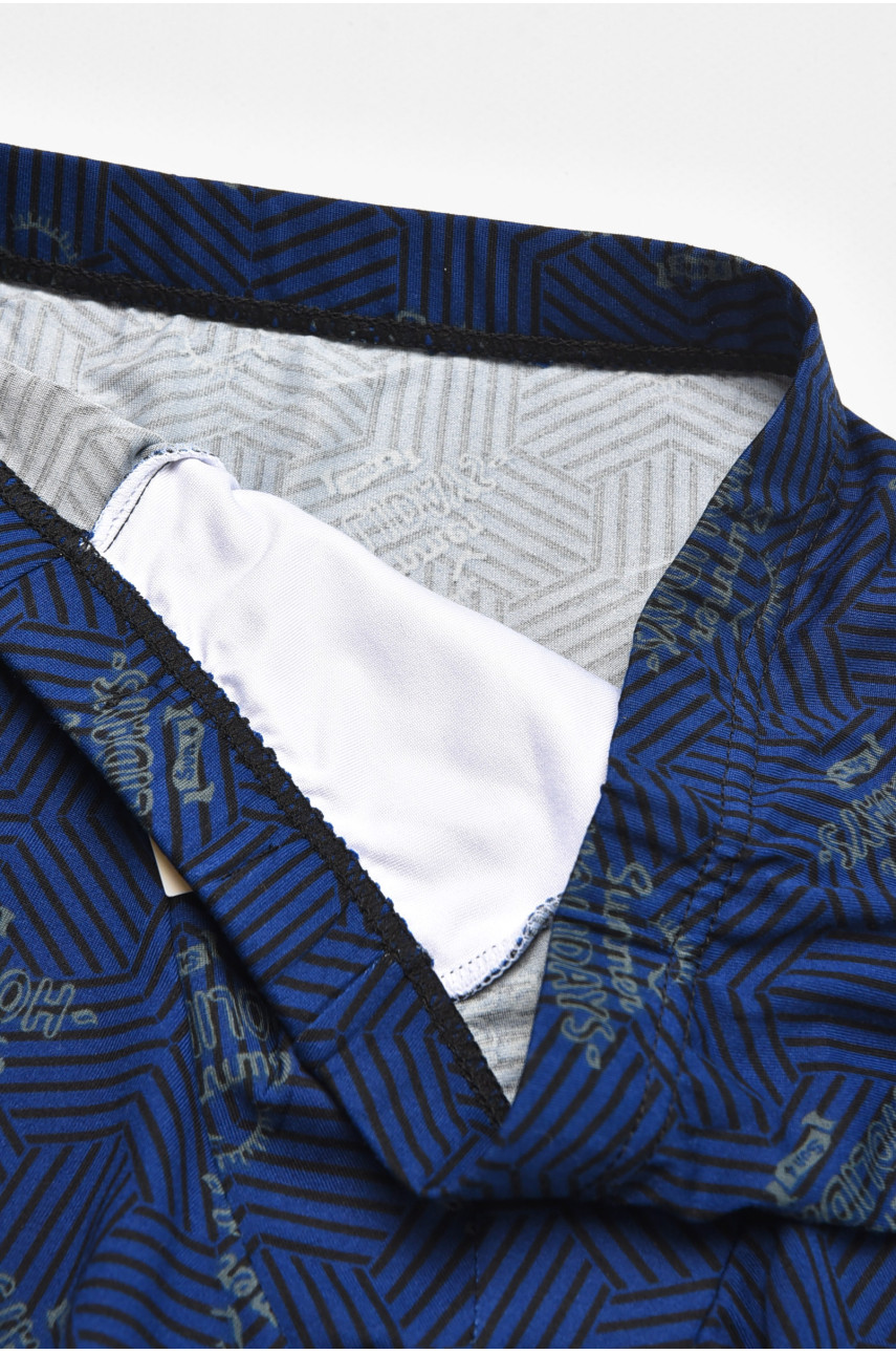 Боксери чоловічі темно-синього кольору з принтом 211648