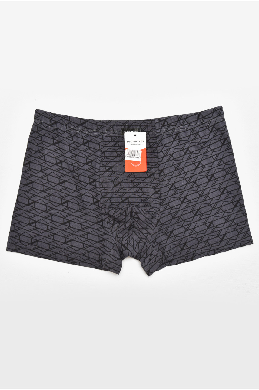 Боксери чоловічі темно-сірого кольору з принтом 211660