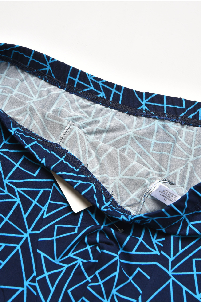 Боксери чоловічі темно-синього кольору з принтом 211661