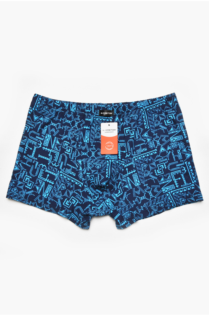 Боксери чоловічі темно-синього кольору з принтом 211678