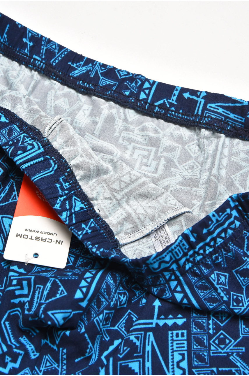 Боксери чоловічі темно-синього кольору з принтом 211678