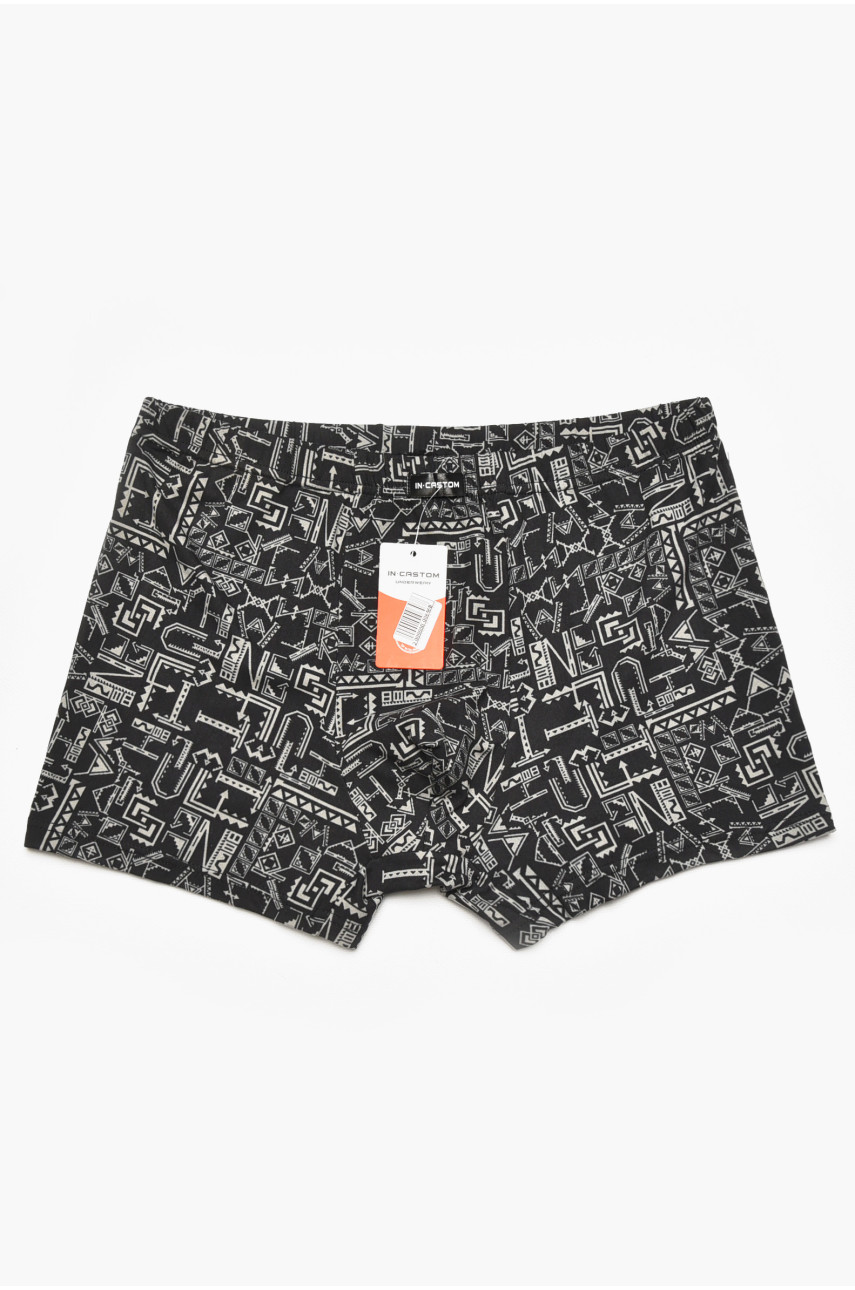 Боксери чоловічі чорного кольору з принтом 211679