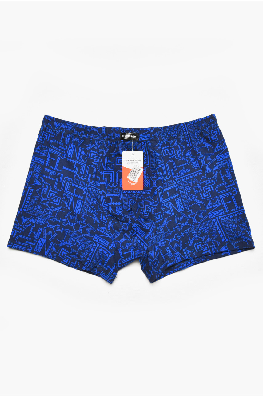 Боксери чоловічі темно-синього кольору з принтом 211680