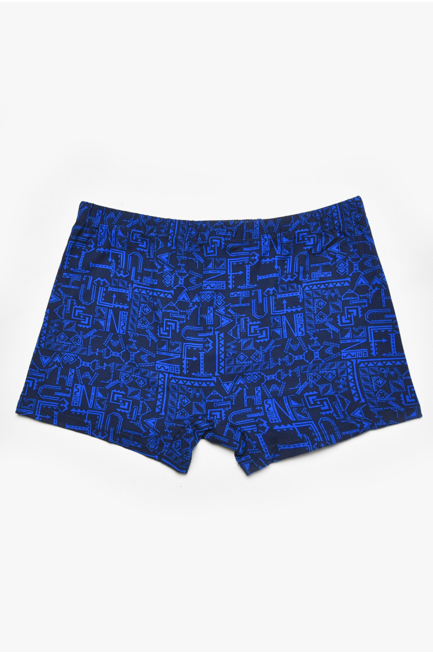Боксери чоловічі темно-синього кольору з принтом 211680