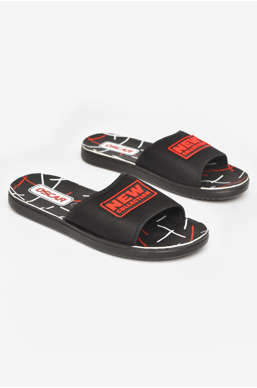 Шлепки мужские черно-красного цвета s-26 211709