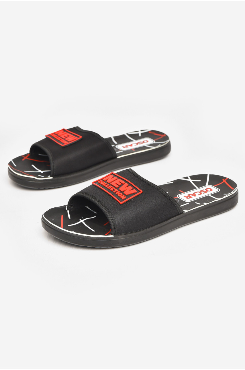 Шлепки мужские черно-красного цвета s-26 211709