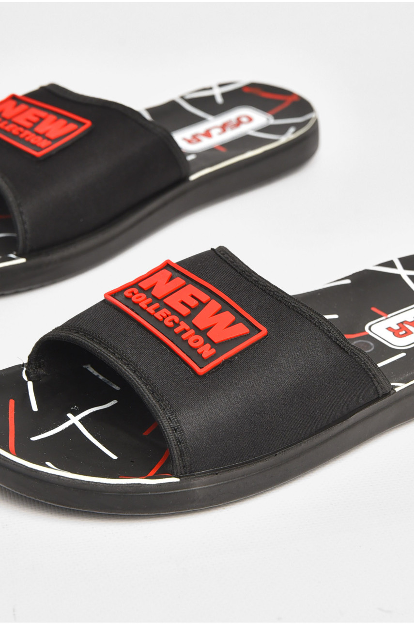 Шлепки мужские черно-красного цвета s-26 211709 Шлепки мужские черно-красного цвета s-26 211709