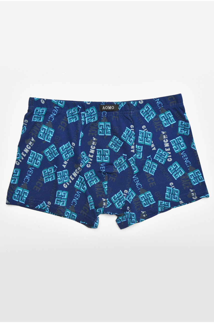 Боксеры мужские тёмно-синего цвета с принтом 211722