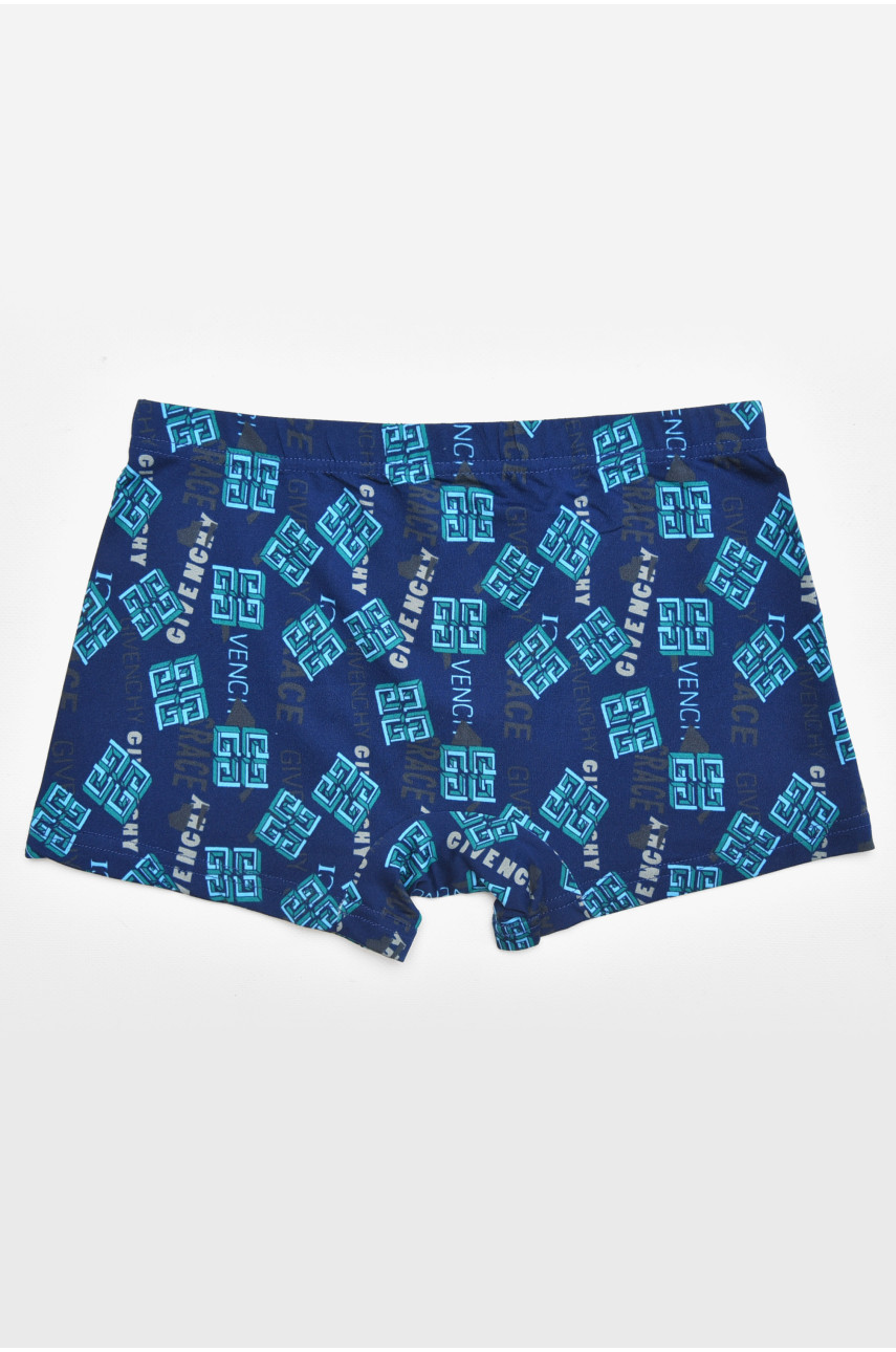 Боксеры мужские тёмно-синего цвета с принтом 211722
