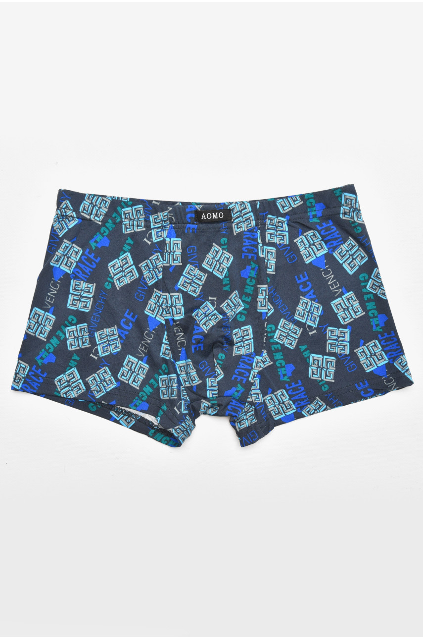 Боксеры мужские тёмно-синего цвета с принтом 211723