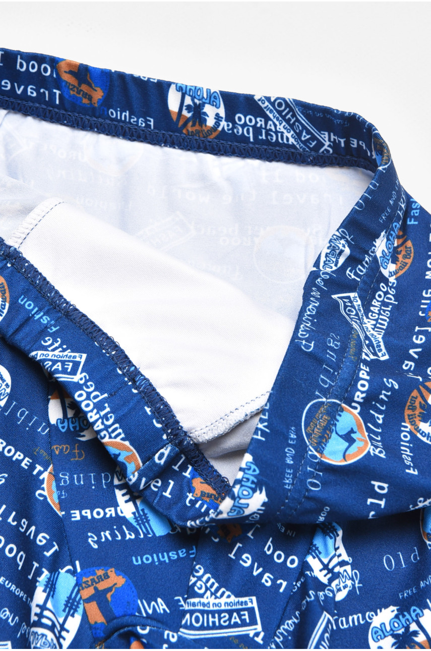 Боксеры мужские тёмно-синего цвета с принтом 211727