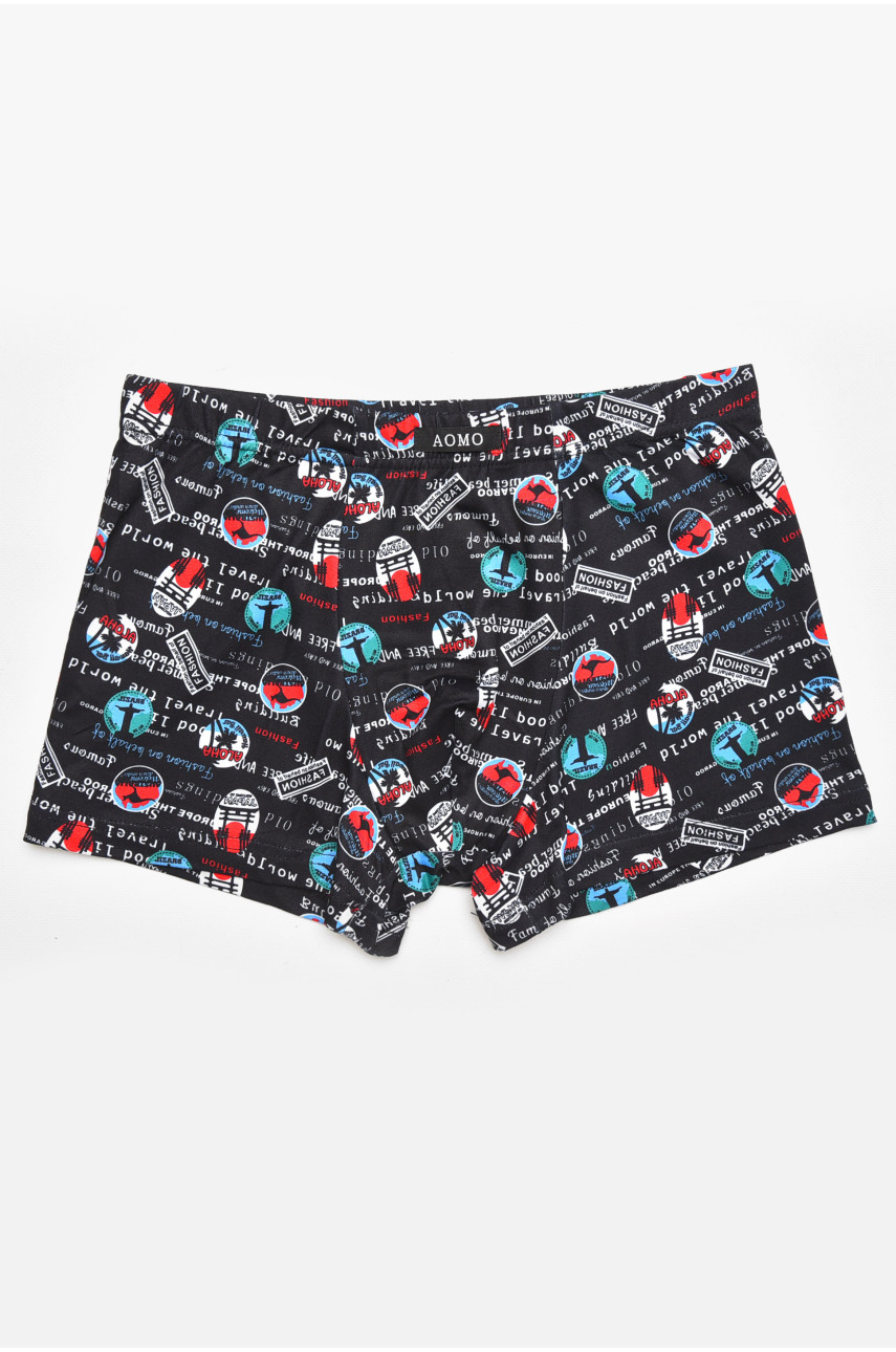 Боксеры мужские черного цвета с принтом 211728