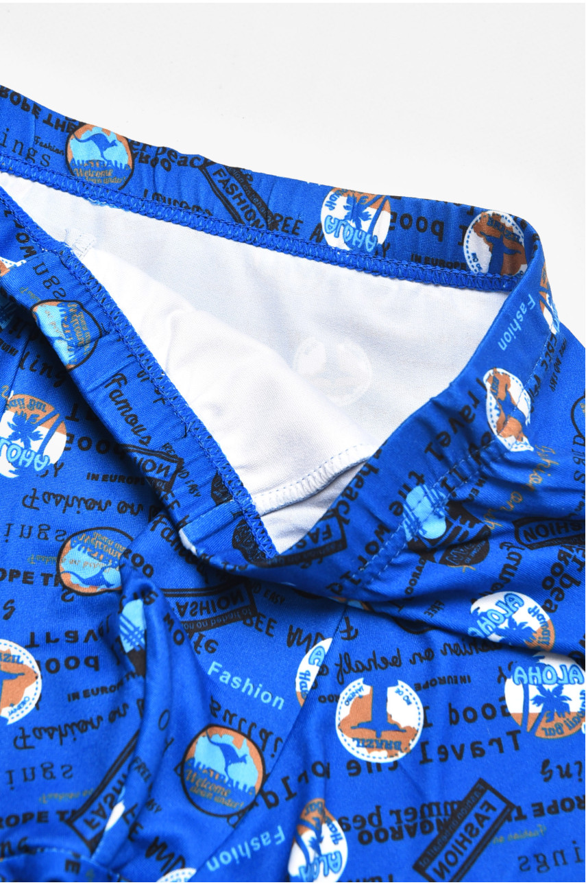 Боксеры мужские синего цвета с принтом 211729