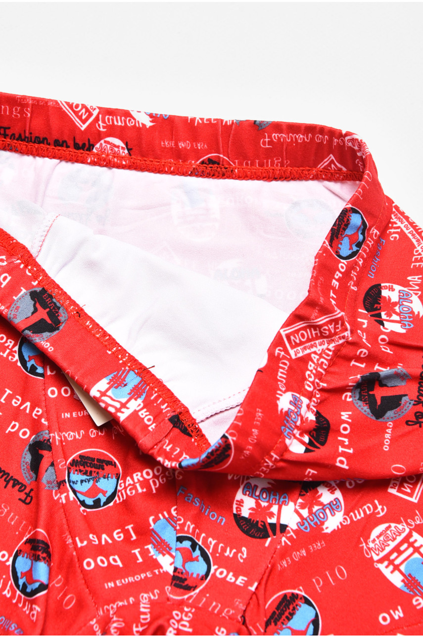 Боксеры мужские красного цвета с принтом 211730
