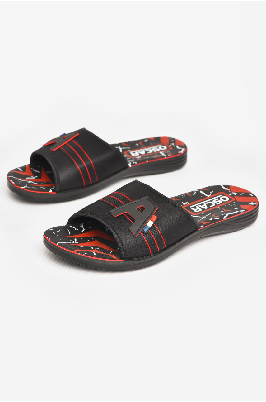 Шлепки мужские черно-красного цвета s-28 211736