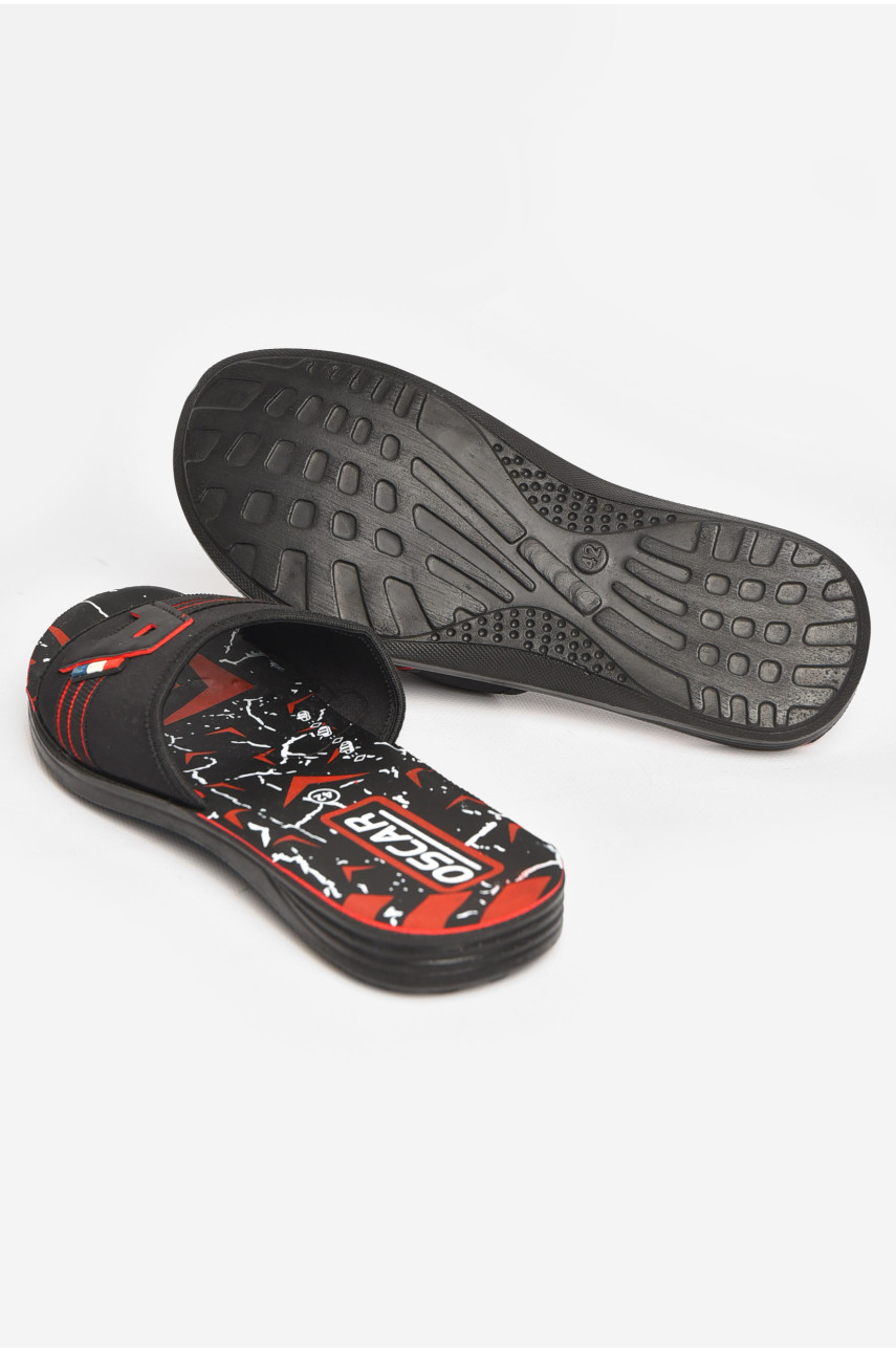 Шлепки мужские черно-красного цвета s-28 211736 Шлепки мужские черно-красного цвета s-28 211736