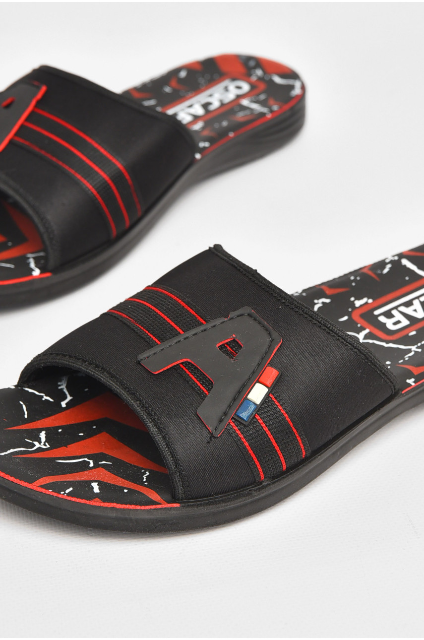 Шлепки мужские черно-красного цвета s-28 211736 Шлепки мужские черно-красного цвета s-28 211736