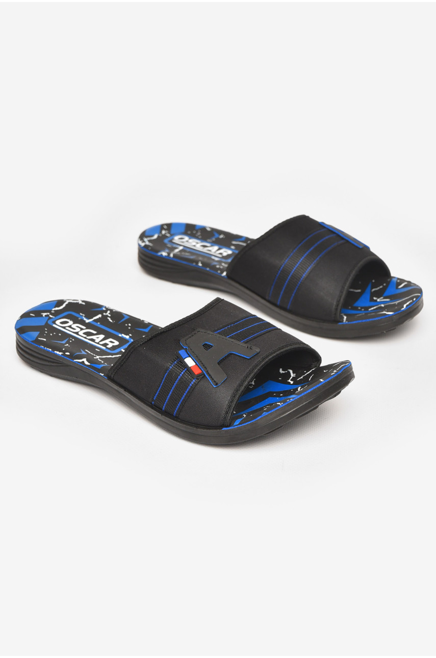 Шлепки мужские черно-синего цвета s-28 211738