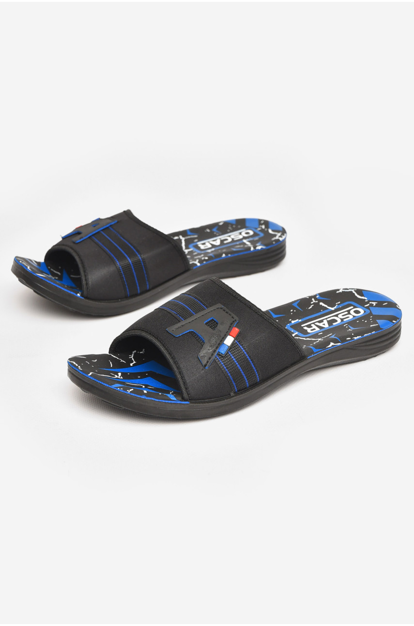 Шлепки мужские черно-синего цвета s-28 211738