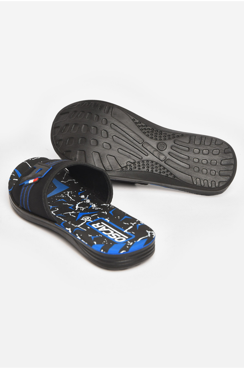 Шлепки мужские черно-синего цвета s-28 211738 Шлепки мужские черно-синего цвета s-28 211738