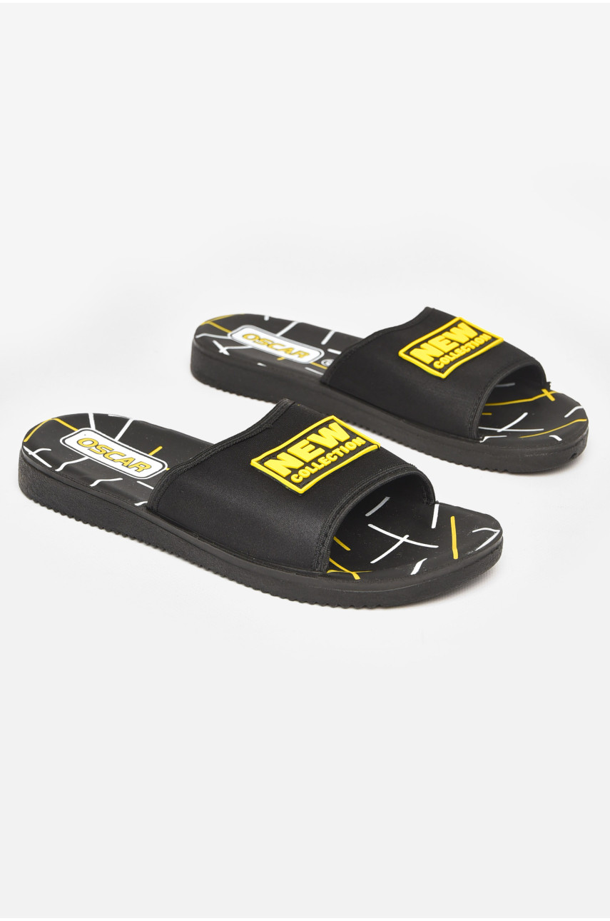 Шлепки мужские черно-желтого цвета s-26 211740