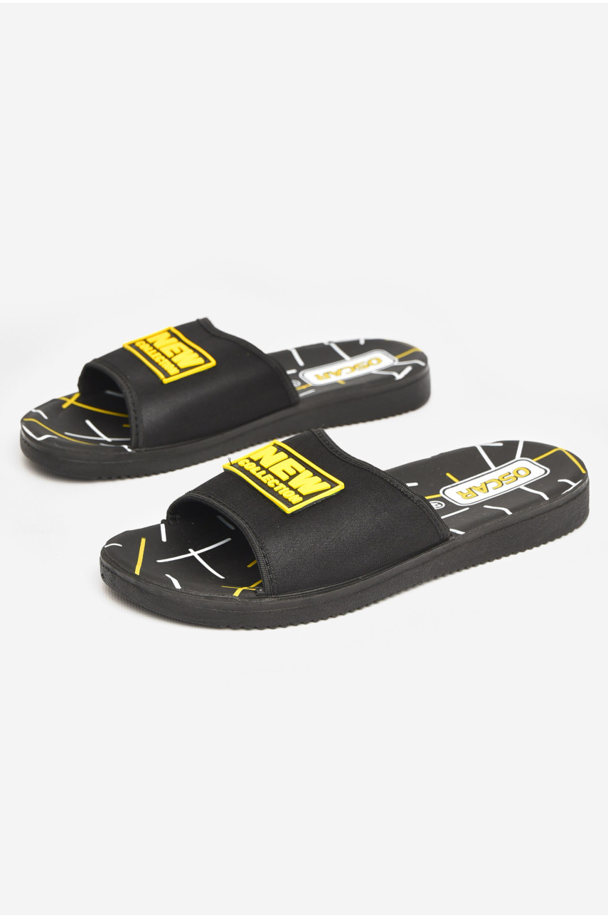 Шлепки мужские черно-желтого цвета s-26 211740