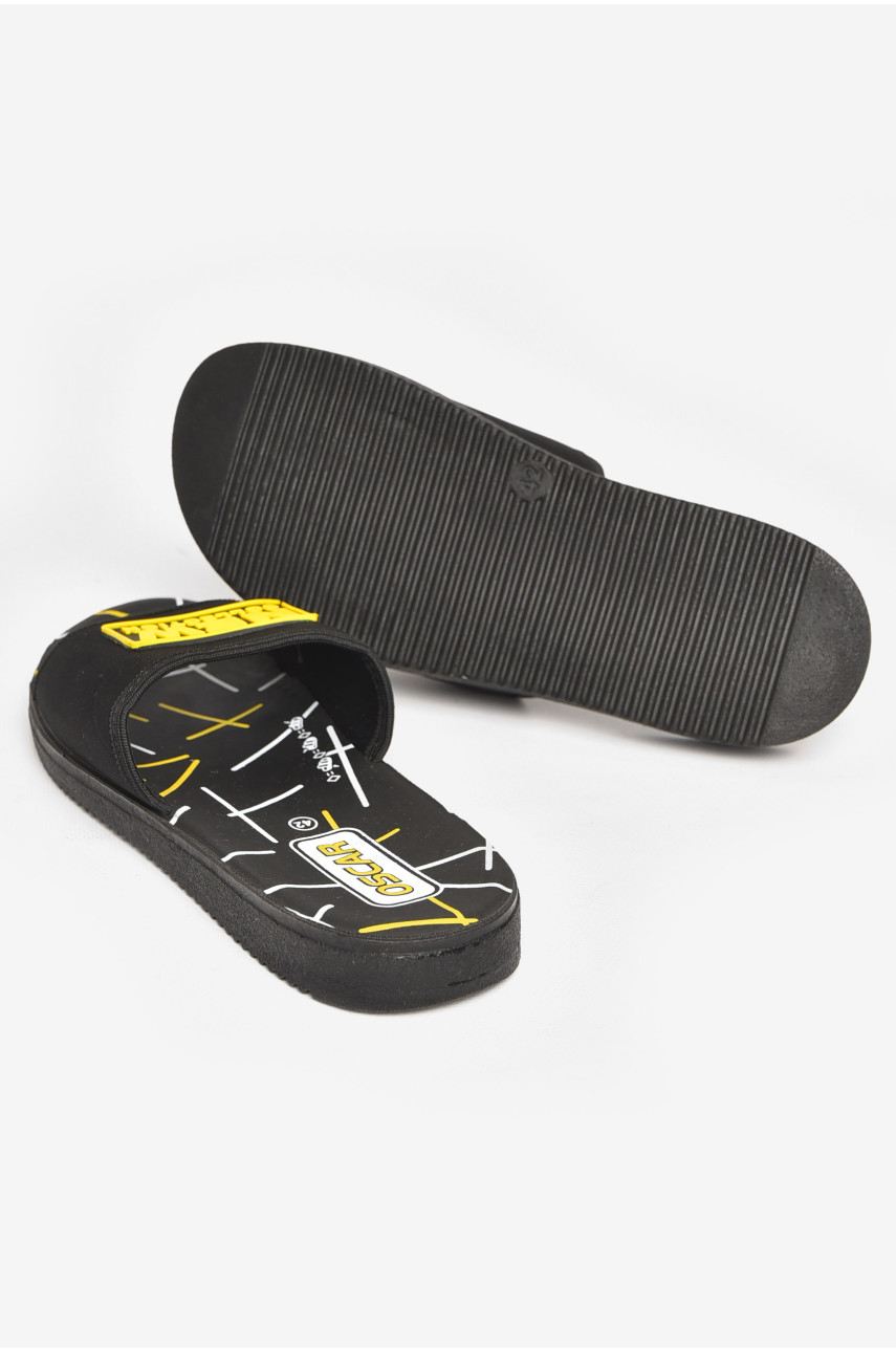 Шлепки мужские черно-желтого цвета s-26 211740
