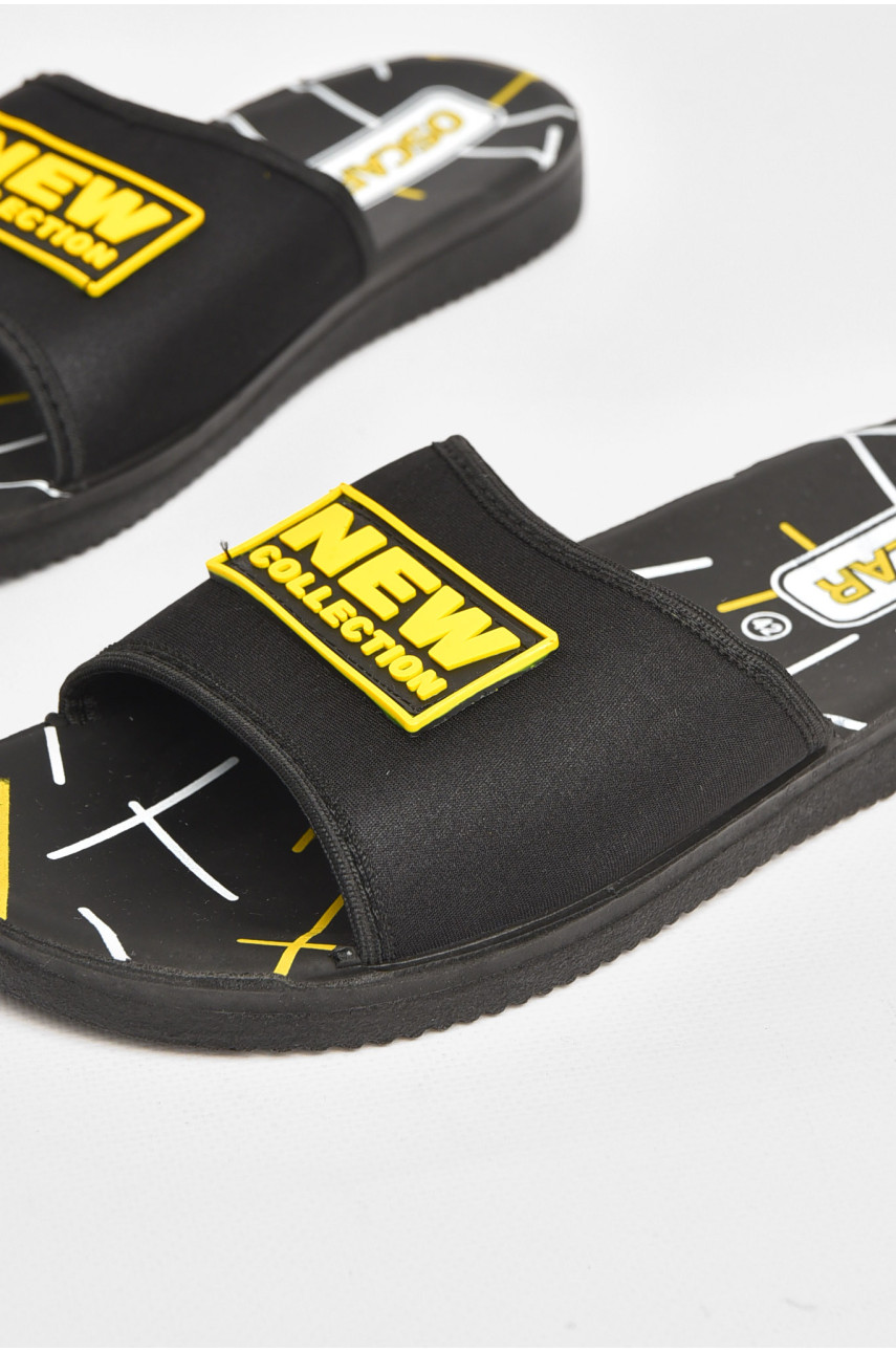 Шлепки мужские черно-желтого цвета s-26 211740