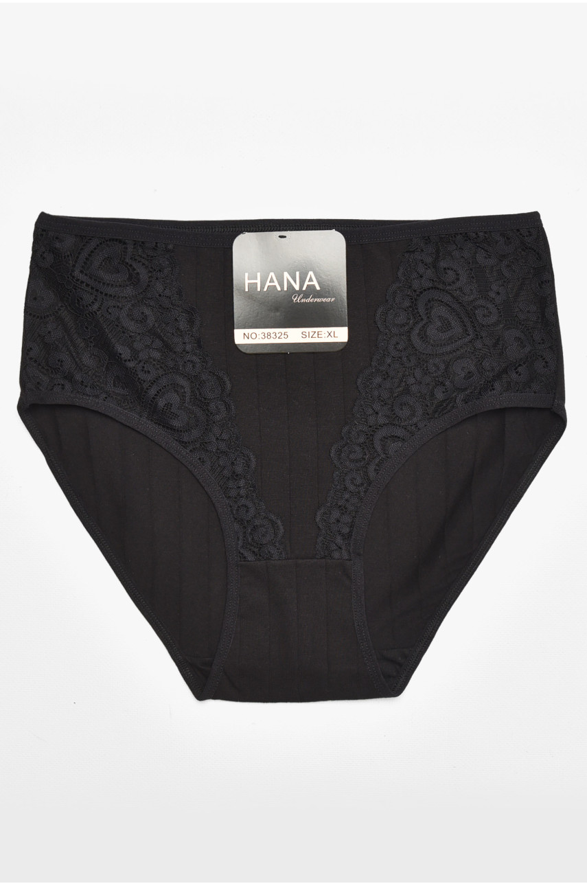 Труси жіночі напівбатальні чорного кольору 38325 211748