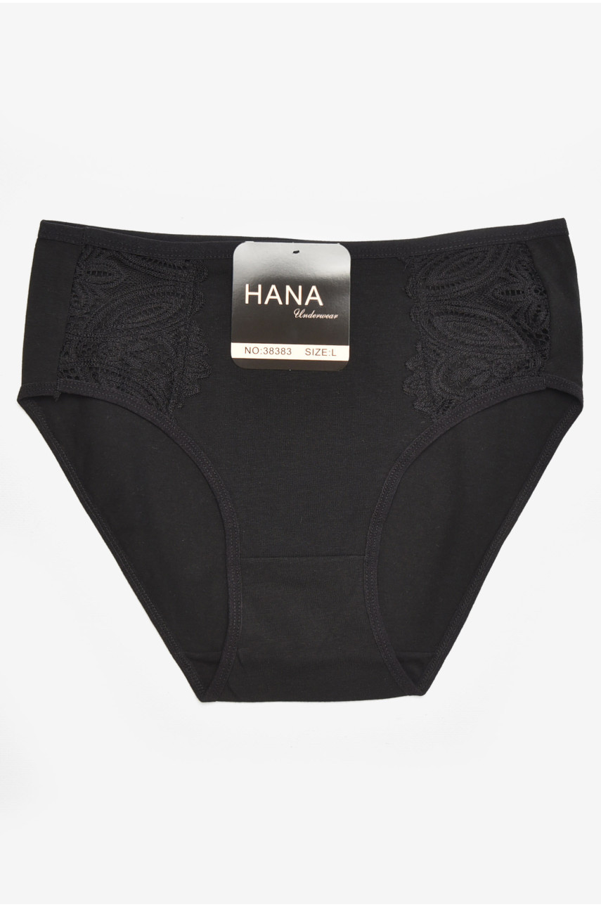 Труси жіночі напівбатальні чорного кольору 38383 211763
