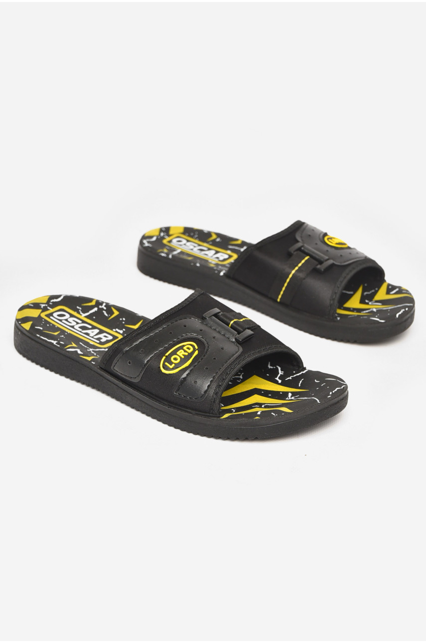 Шлепки мужские черно-желтого цвета s-23 211786