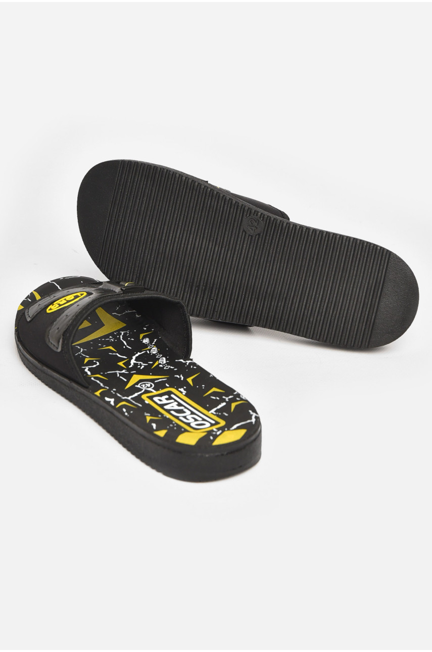Шлепки мужские черно-желтого цвета s-23 211786