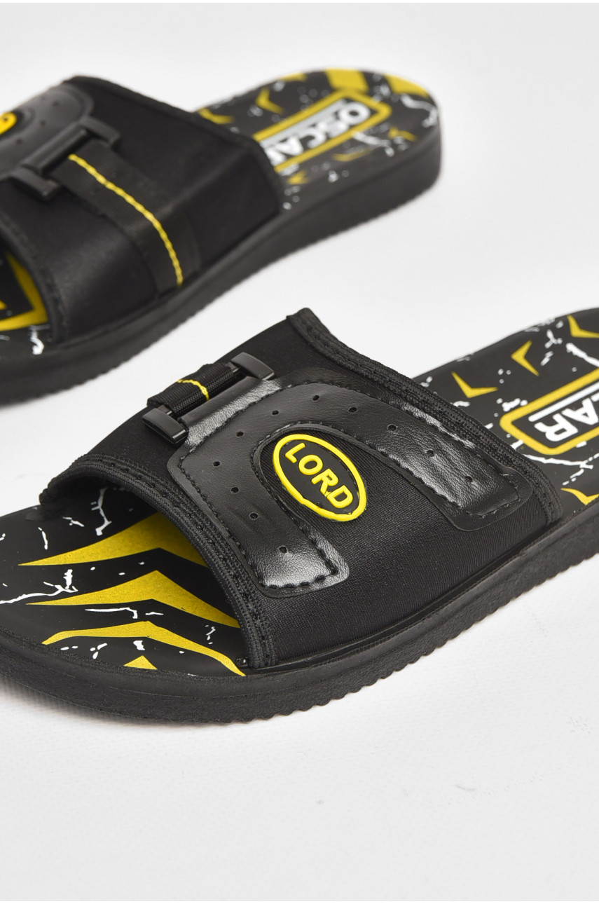Шлепки мужские черно-желтого цвета s-23 211786