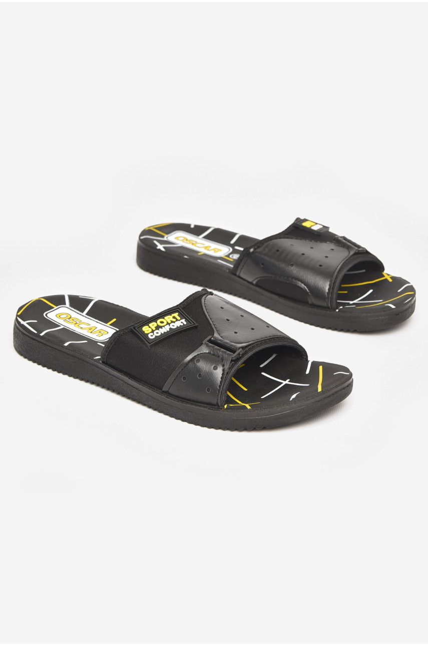 Шлепки мужские черно-желтого цвета s-25 211788