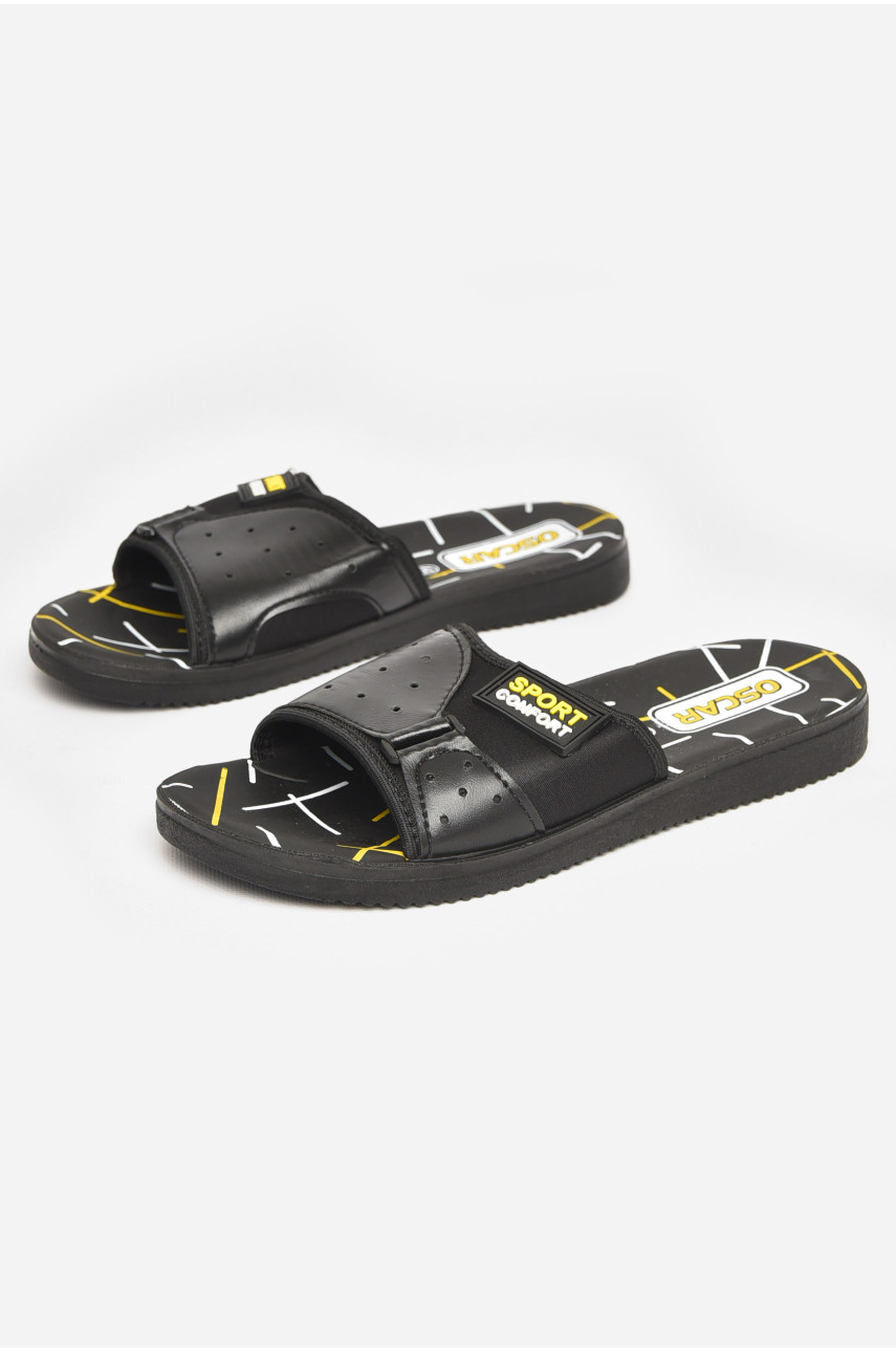 Шлепки мужские черно-желтого цвета s-25 211788