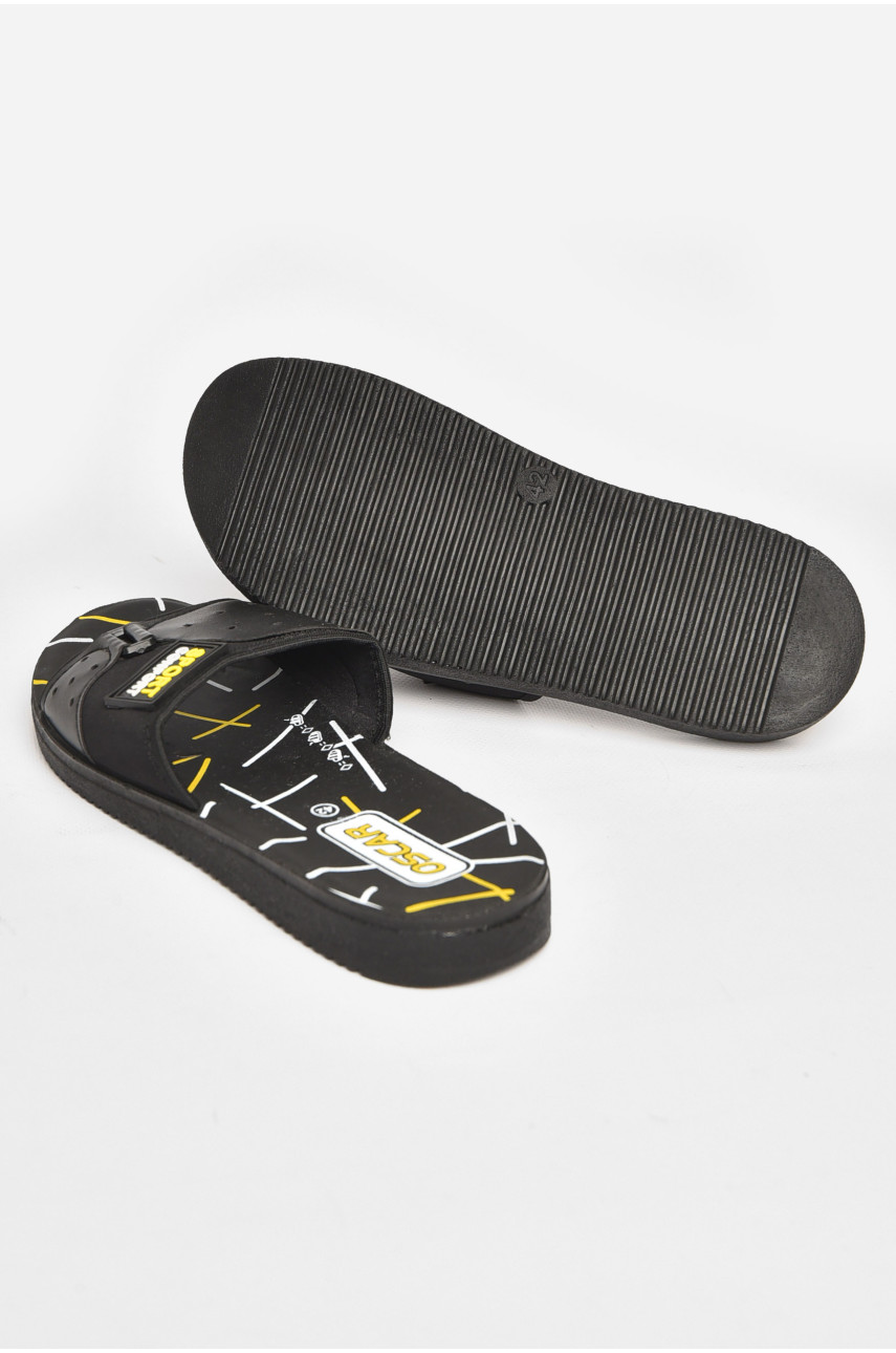 Шлепки мужские черно-желтого цвета s-25 211788