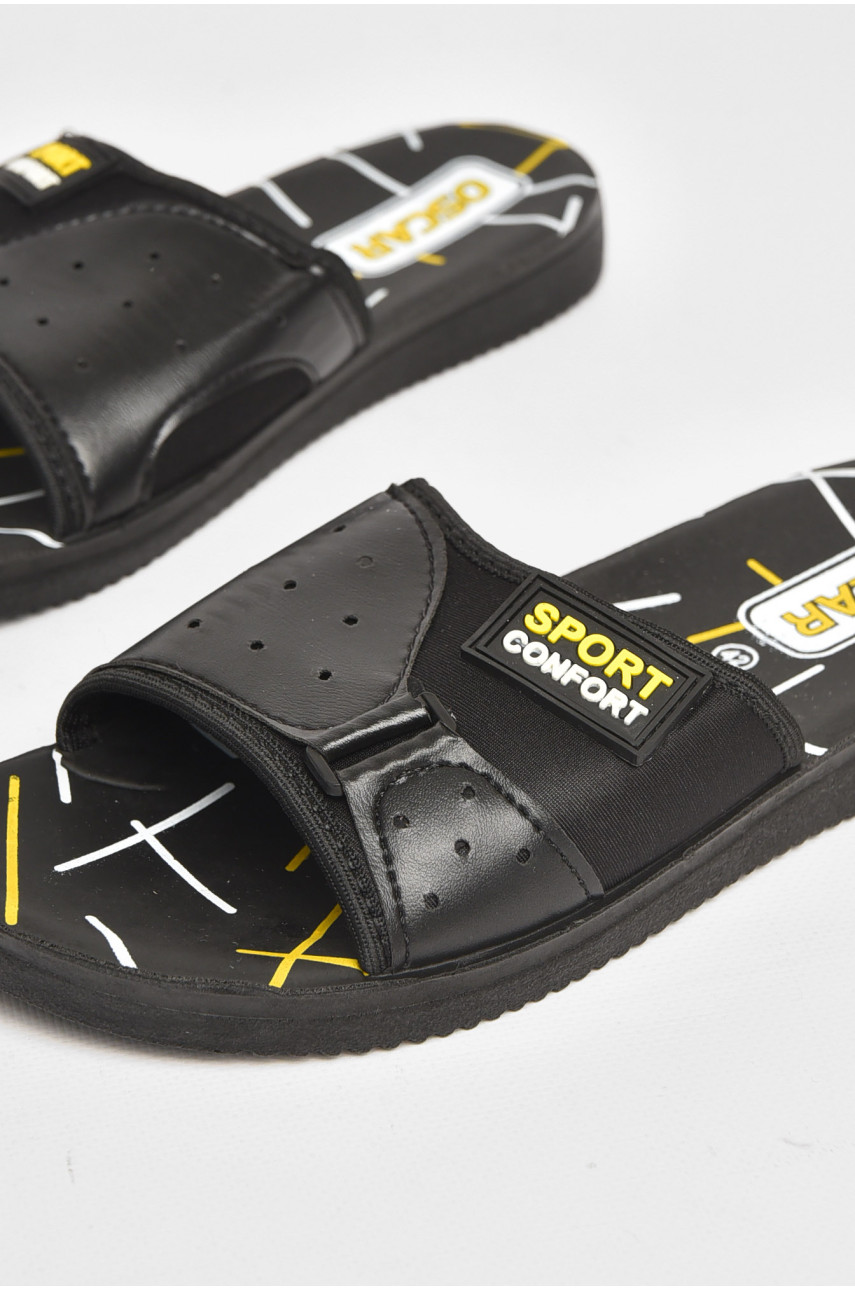 Шлепки мужские черно-желтого цвета s-25 211788