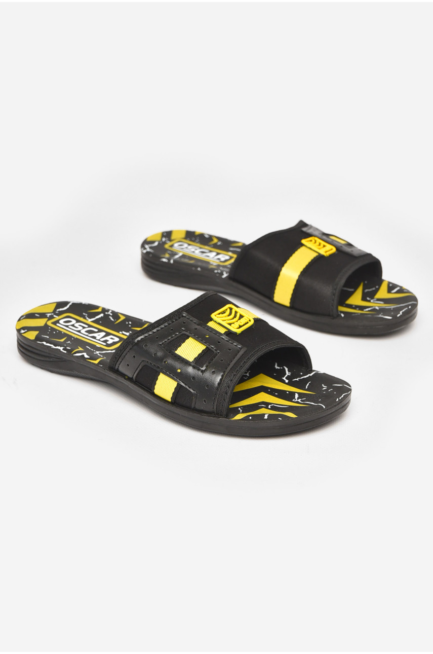 Шлепки мужские черно-желтого цвета 58/14 211789